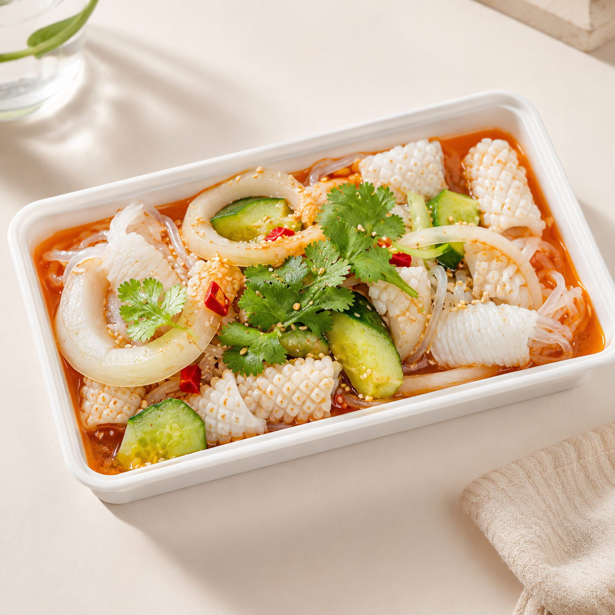 Spicy Marinated Squid Salad 低卡捞汁鱿鱼卷