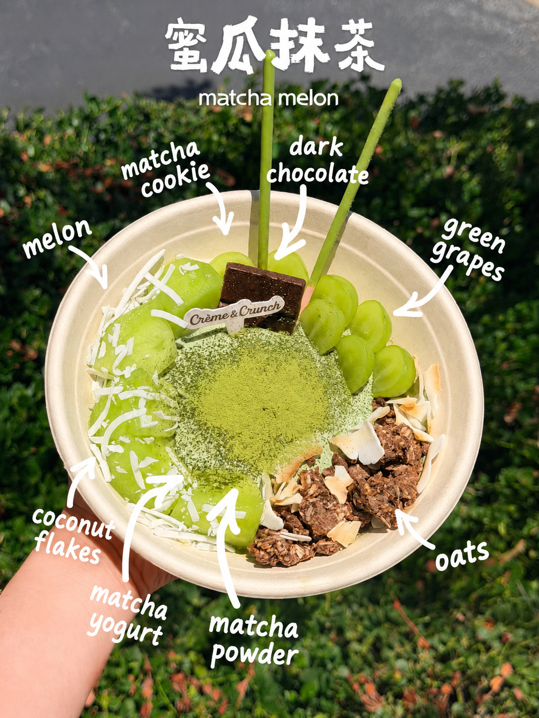 🍵 Matcha Melon Yogurt Bowl 蜜瓜抹茶酸奶碗