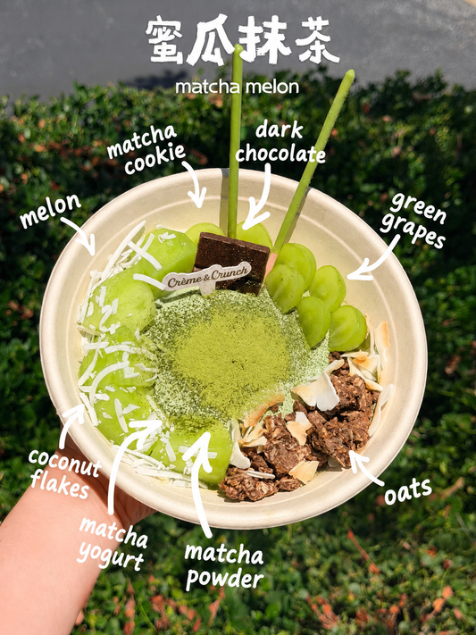 🍵 Matcha Melon Yogurt Bowl 蜜瓜抹茶酸奶碗