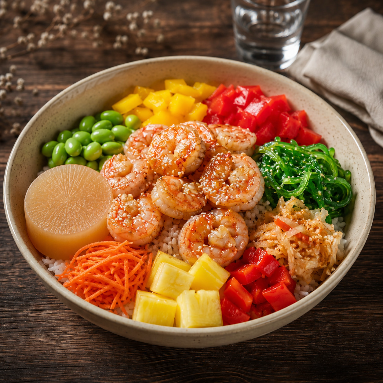 Hawaiian Shrimp Poke Bowl | 夏威夷鲜虾波奇碗