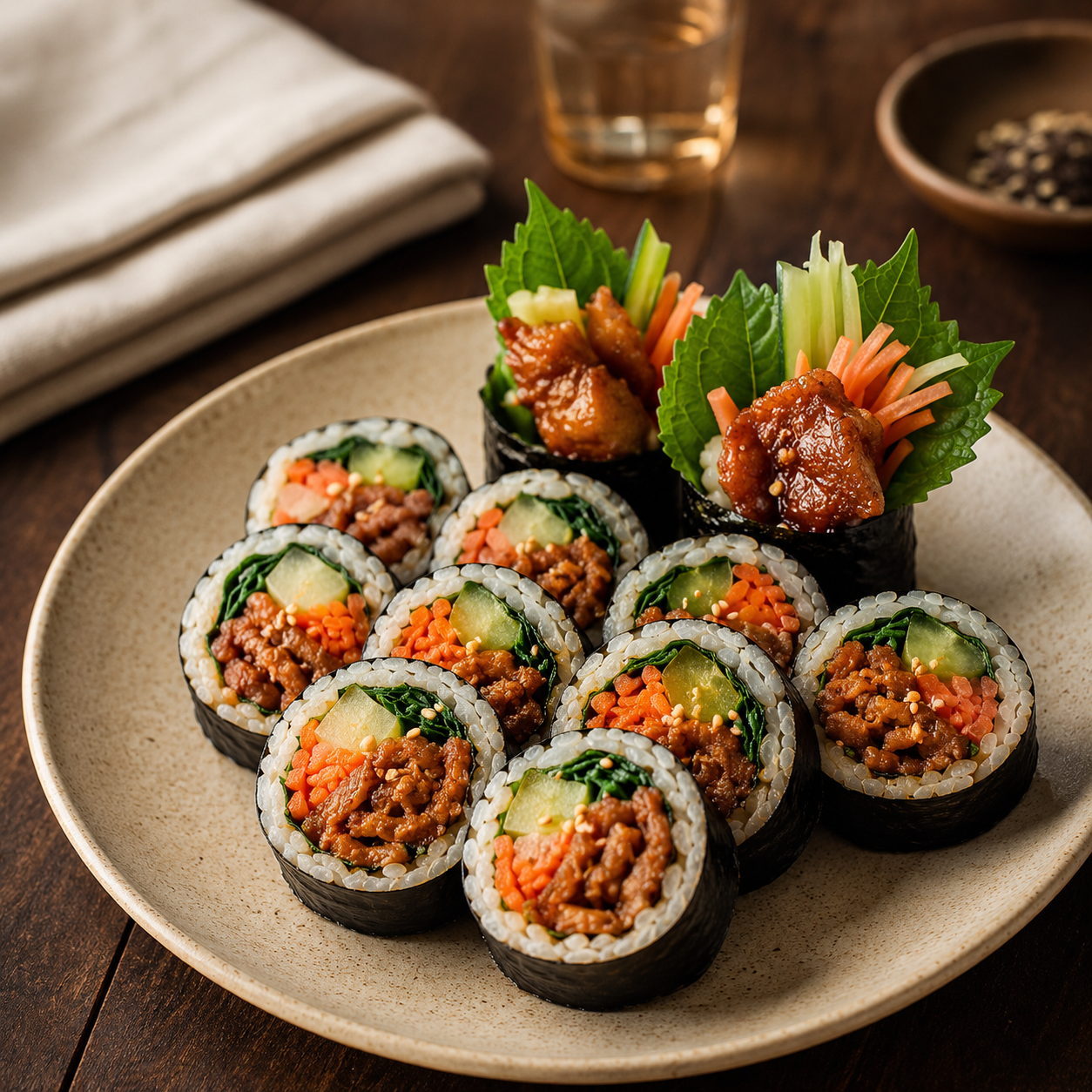 韩式辣猪肉寿司 Korean Spicy Pork Sushi