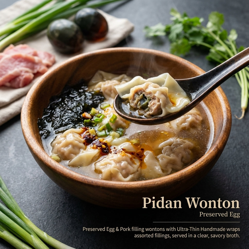 Pork & Century Egg Wontons [Frozen] 皮蛋鲜肉馄饨