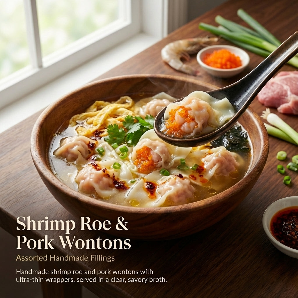 Pork & Shrimp Roe Wonton [Frozen] 鲜虾鱼籽馄饨