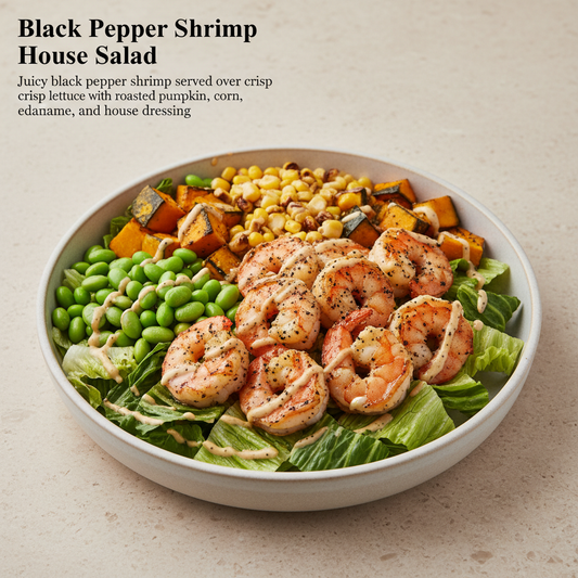 Black Pepper Shrimp Quinoa Salad |  黑椒大虾藜麦沙拉