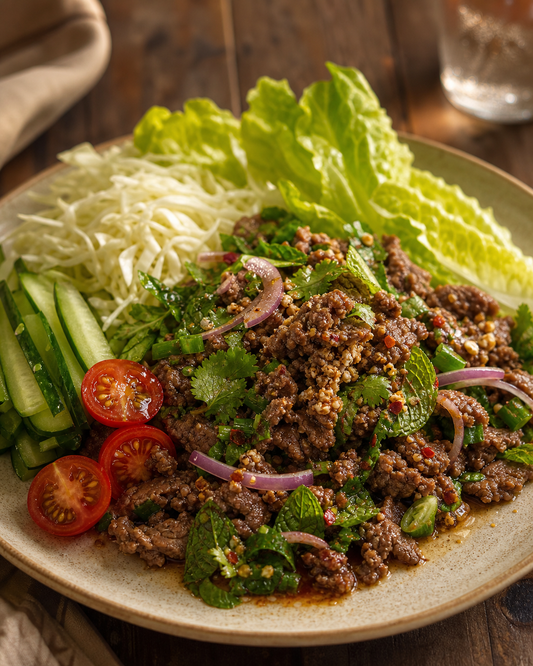 Thai Larb Beef Salad | 泰式香辣牛肉生菜碗