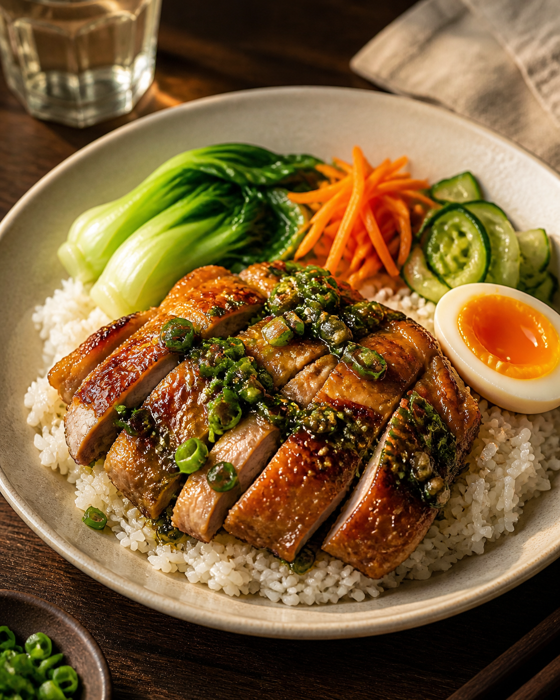 Scallion Chicken Thigh Rice | 葱油鸡腿肉盖饭